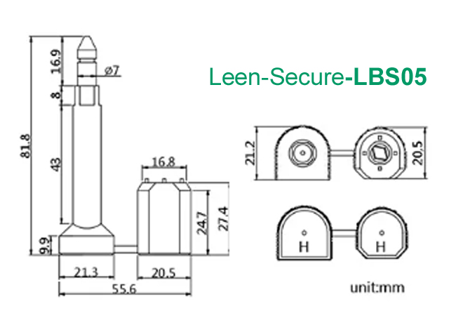 LBS05-Container Seal Lock Drawing